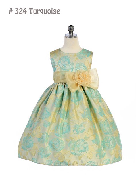girls turquoise floral dress